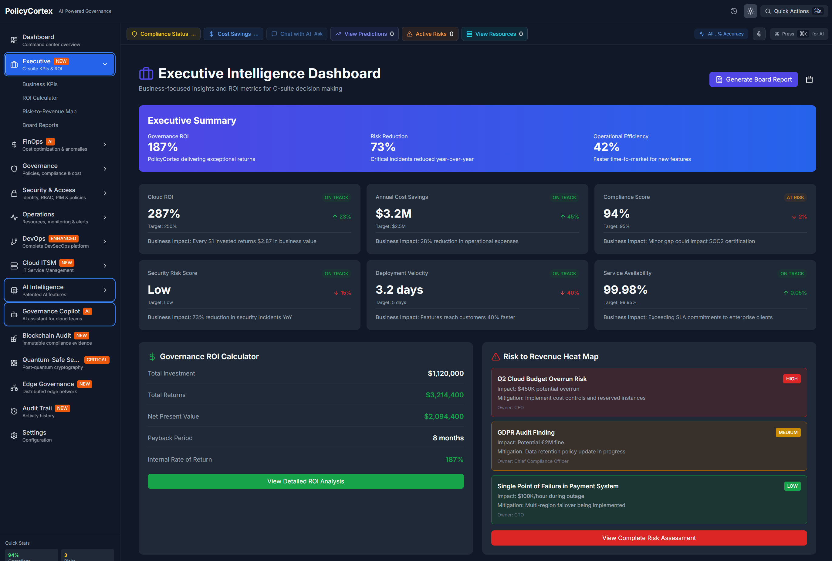 Executive Intelligence Dashboard